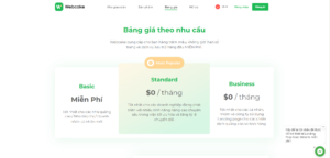 Bảng giá webcake hiện tại